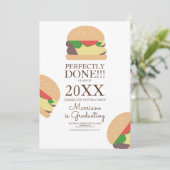 Burger Brunch Afstudeeruitnodiging Kaart (Staand voorkant)