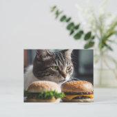 Burger Buddy - kattenkunst Briefkaart (Staand voorkant)