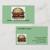 Burger Business aanpasbare visitekaartjes (Voorkant / Achterkant)