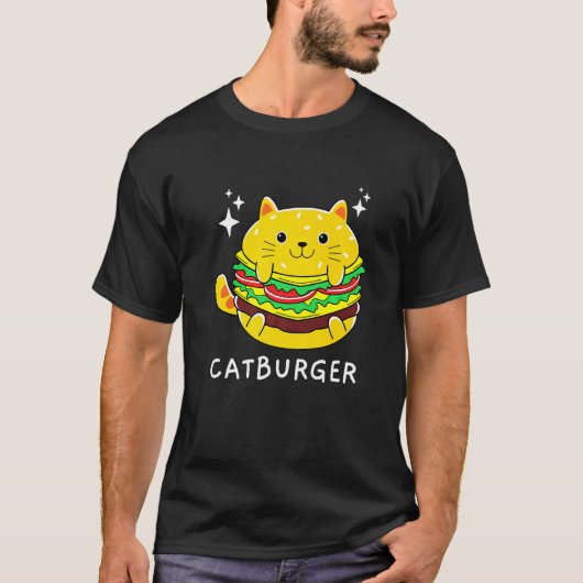 Burger Cat Foodie T-shirt (Voorkant)