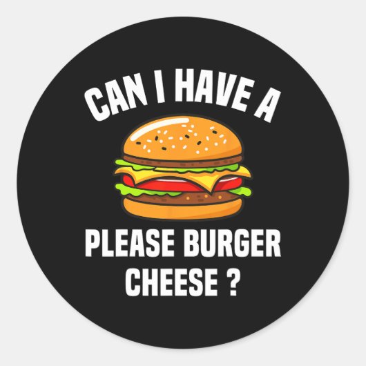 Burger Cheese Hamburger Cheese BBQ Funny SA Ronde Sticker (Voorkant)