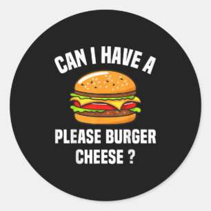Burger Cheese Hamburger Cheese BBQ Funny SA Ronde Sticker