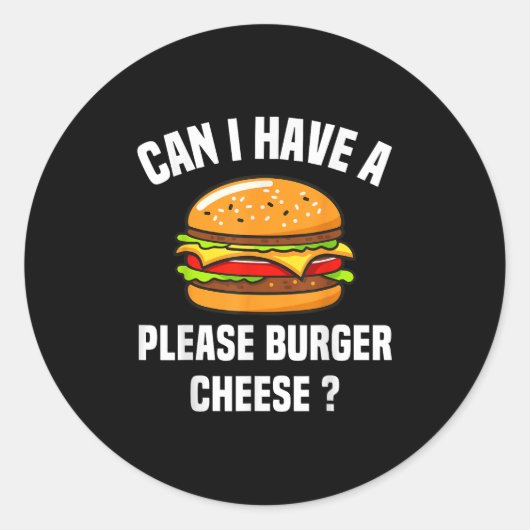 Burger Cheese Hamburger Cheese BBQ Funny SA Ronde Sticker (Voorkant)