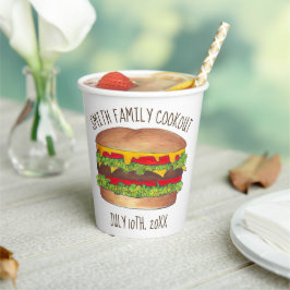 Burger Cheeseburger Reunion Picnic Cookout Party Papieren Bekers