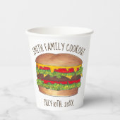 Burger Cheeseburger Reunion Picnic Cookout Party Papieren Bekers (Voorkant)