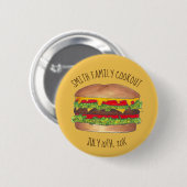 Burger Cheeseburger Reunion Picnic Cookout Party Ronde Button 5,7 Cm (Voorkant /achterkant)
