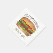 Burger Cheeseburger Reunion Picnic Cookout Party Servet (Hoek)