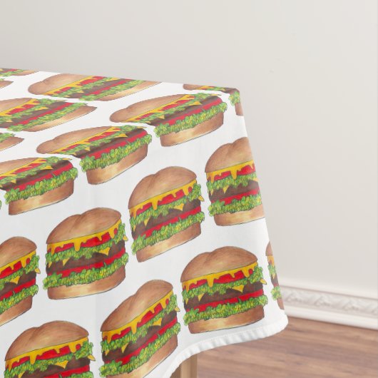 Burger Cheeseburger Reunion Picnic Cookout Party Tafelkleed (Voorbeeld)