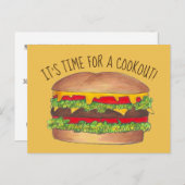 Burger Cheeseburger Reunion Picnic Cookout Party Uitnodiging Briefkaart (Voorkant / Achterkant)