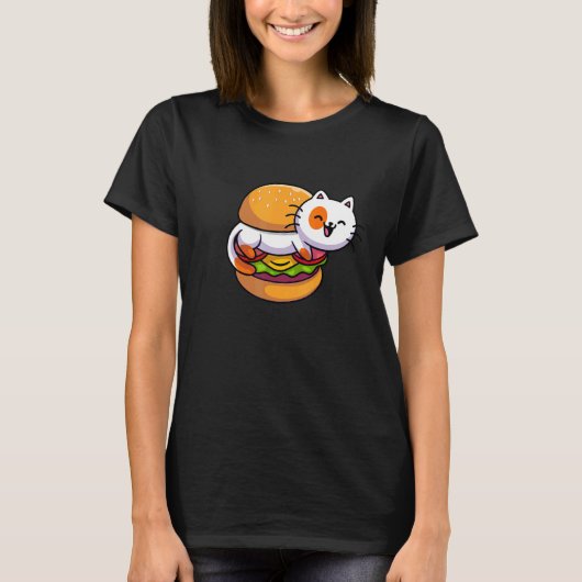 Burger cheeseburgers hamburger fast food snacks ba t-shirt (Voorkant)