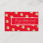 Burger Chef Food Truck Restaurant Visitekaartje (Voorkant)