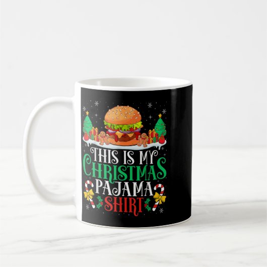 Burger Christmas Pajama Shirt Burger Lover Xmas Pa Koffiemok (Links)