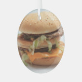 Burger Closeup Glas Ornament (Voorkant links)