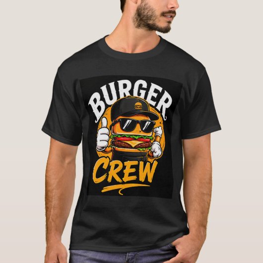 🍔 Burger Crew Creatief Restaurant Keukenpersonee T-shirt (Voorkant)