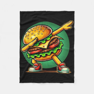 Burger Dabbing Dansen Grappig Burger Hamburger Ete Fleece Deken