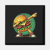 Burger Dabbing Dansen Grappig Burger Hamburger Ete Magneet (Voorkant)