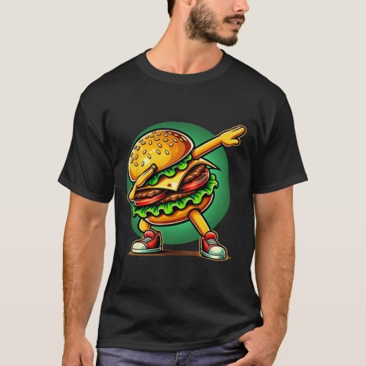 Burger Dabbing Dansen Grappig Burger Hamburger Ete T-shirt (Voorkant)