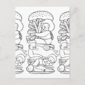 Burger Doodle Art Briefkaart (Voorkant)