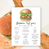 Burger eerste verjaardag mijlpaal verjaardag poster