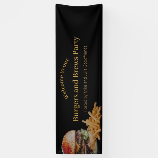 Burger en Brews Party Banner (Verticaal)