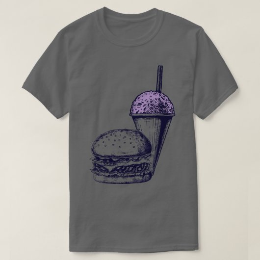Burger en een Grape Snow Cone T-shirt (Design voorkant)