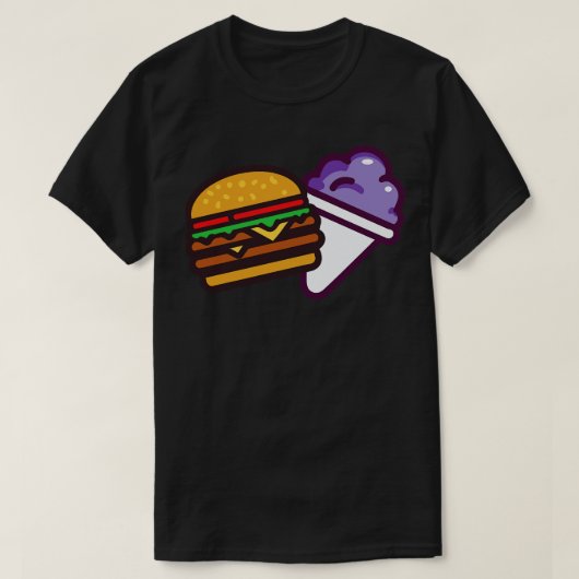 Burger en een Grape Snow Cone T-shirt (Design voorkant)