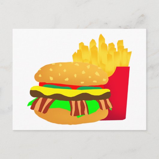 Burger en Fries Briefkaart (Voorkant)