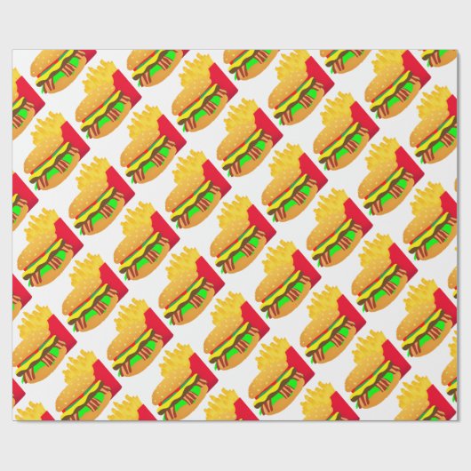 Burger en Fries Cadeaupapier (Vlak)