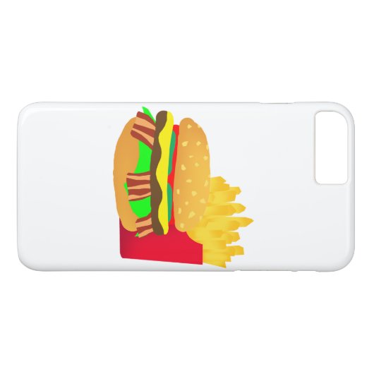 Burger en Fries Case-Mate iPhone Case (Achterkant (Horizontaal))