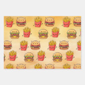 Burger en Fries Fun Kawaii Inpakpapier Vel (Voorkant)