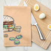 BURGER EN FRIES KITCHEN TOWEL THEEDOEK (Quarter Fold)