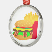 Burger en Fries Metalen Ornament (Links)