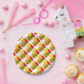 Burger en Fries Papieren Bordje (Feest)