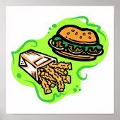 Burger en Fries Poster (Voorkant)