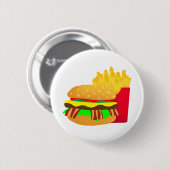 Burger en Fries Ronde Button 5,7 Cm (Voorkant /achterkant)