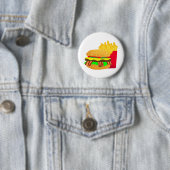 Burger en Fries Ronde Button 5,7 Cm (In situ)