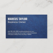 Burger en Fries Served | Achtergrond blauw leder Visitekaartje (Achterkant)