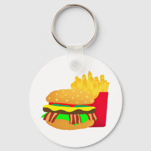 Burger en Fries Sleutelhanger