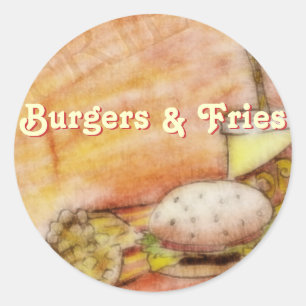 Burger en Fries Stickers