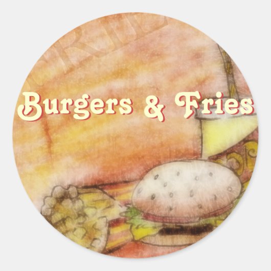 Burger en Fries Stickers (Voorkant)