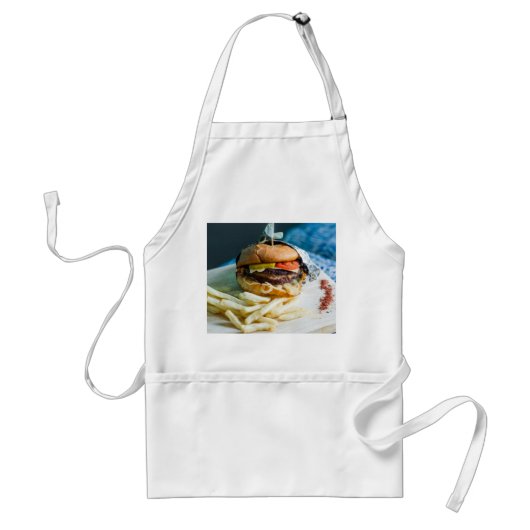 Burger en friet standaard schort (Voorkant)