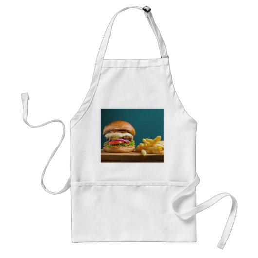 Burger en friet standaard schort (Voorkant)