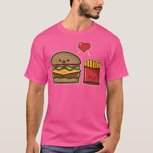 Burger en friet t-shirt (Voorkant)