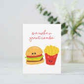Burger en friet Valentijnsdag kaart (Staand voorkant)