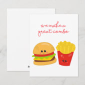Burger en friet Valentijnsdag kaart (Voorkant / Achterkant)