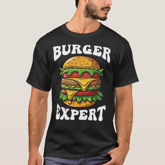Burger Expert Grappige Hamburger Lover T-shirt (Voorkant)
