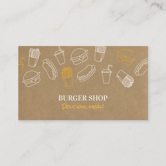 Burger Fast Food Visitekaartje (Voorkant)