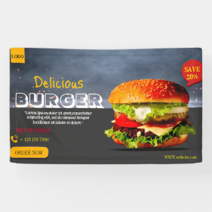 Burger fastfood barbecue Hamburger party schattig Spandoek