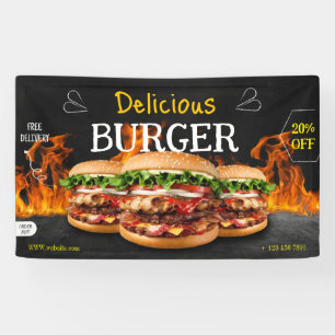 Burger fastfood barbecue Hamburger party schattig Spandoek