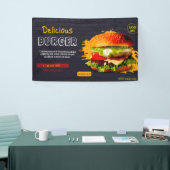 Burger fastfood barbecue Hamburger party schattig Spandoek (Beurs)